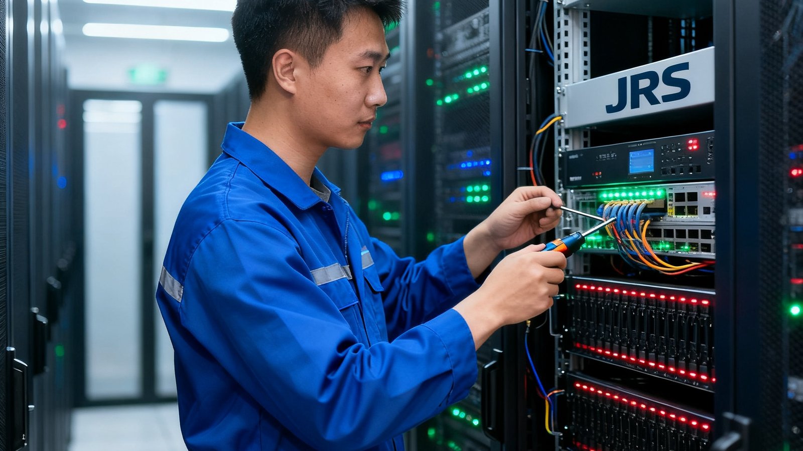 JRS直播工程师在数据中心升级边缘节点服务器设备